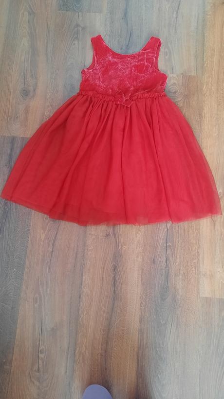 Vianočné šaty s mašličkou na páse, h&m,134