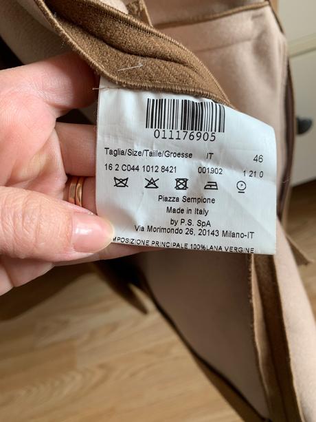 Piazza sempione 100percent vlna kabát velkost it46, 46