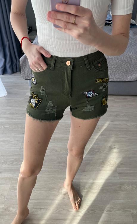 Vojenske kaki sortky, s