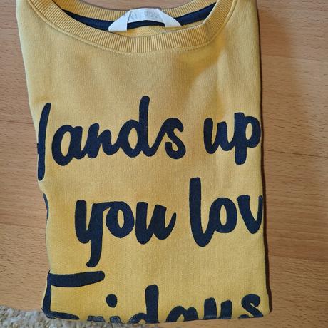 Sýto žltá mikina cez hlavu, h&m,134