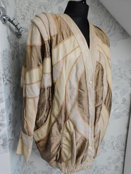 Luxusna vintage kožena/hodvabna bunda, 38