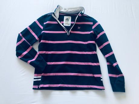 Dámska pásikavá mikina crew clothing na zips, l