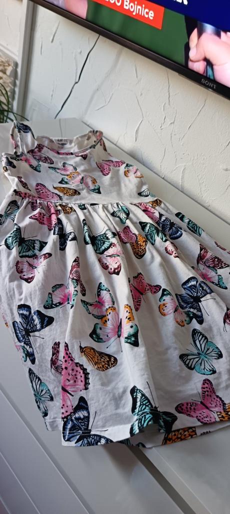 Letné šaty s motýlikmi, h&m,140