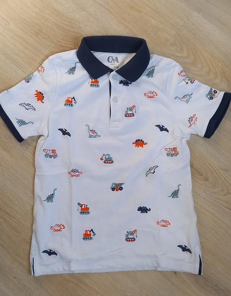 Polo tricko c&a + pasikave h&m, c&a,134