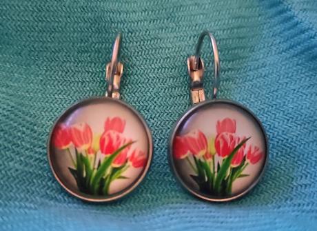 Náušnice s tulipánmi - chirurgická oceľ, 