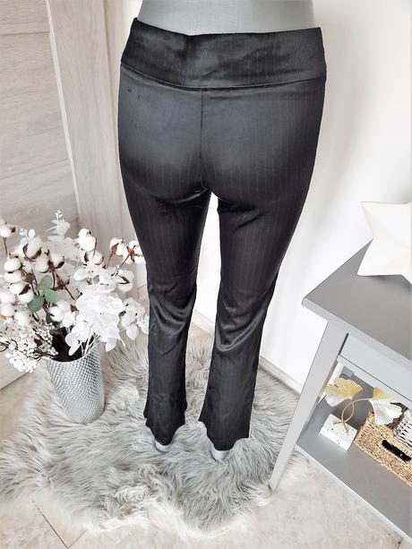 Saténové čierne nohavice-s, s