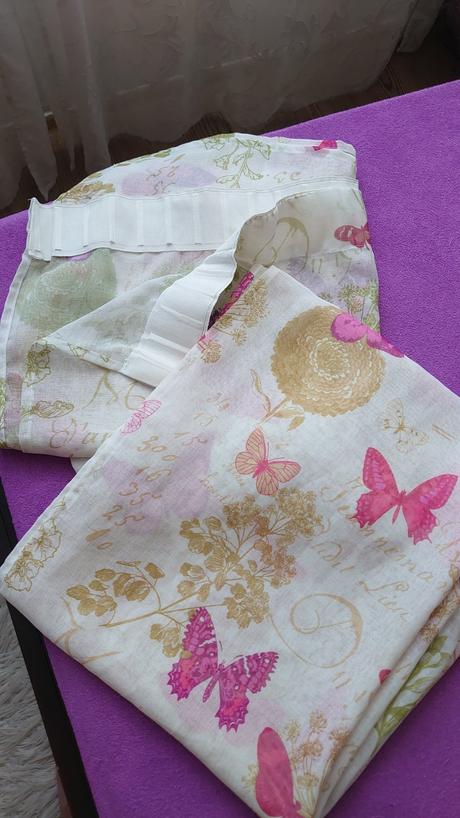 Nádherné záclony vintage botanical motív motýľe, 