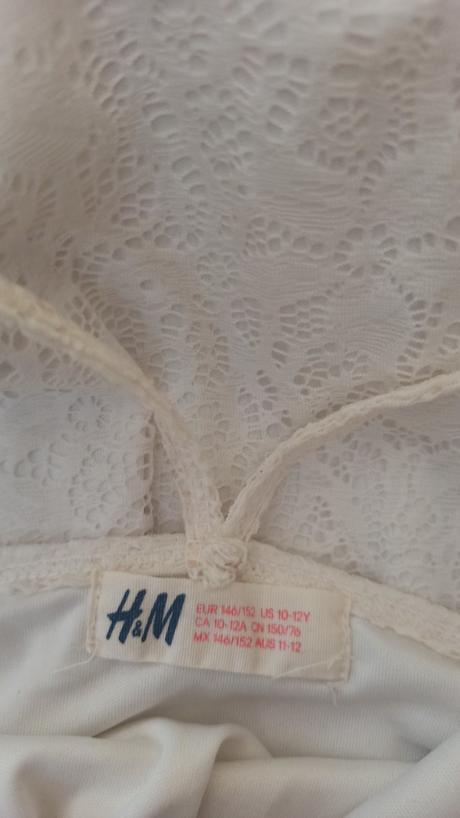 Biele šaty, h&m,146