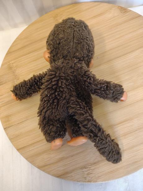 Retro mončičák, monchhichi, cca 19 cm,