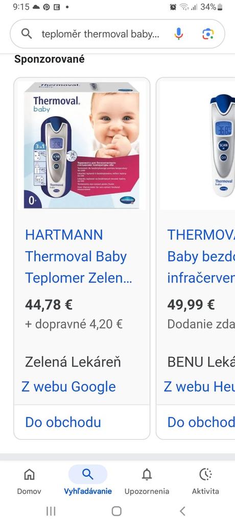Thermoval teplomer baby, 