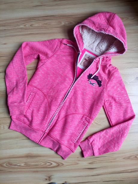 Teplá ružová mikina hollister, hollister,s