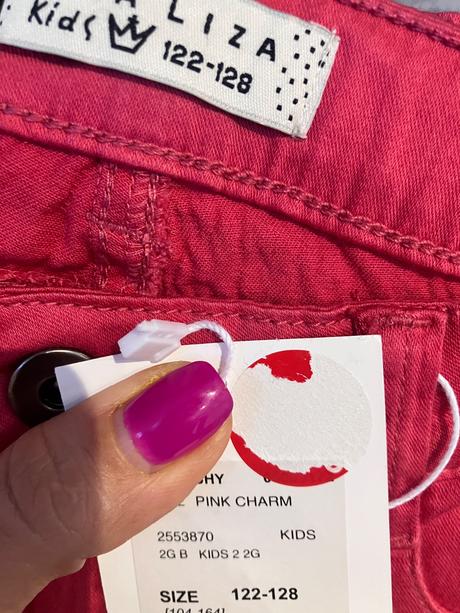 Ružové tenké džínsy lola liza (122-128), 122 / 128