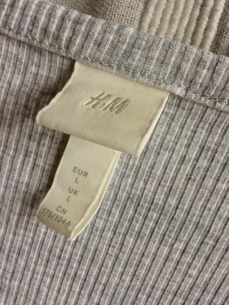 H&m vrúbkovaný tričkový svetrík vel.l, h&m,l