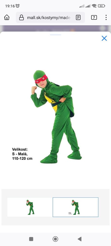 Kostým ninja korytnačka, 