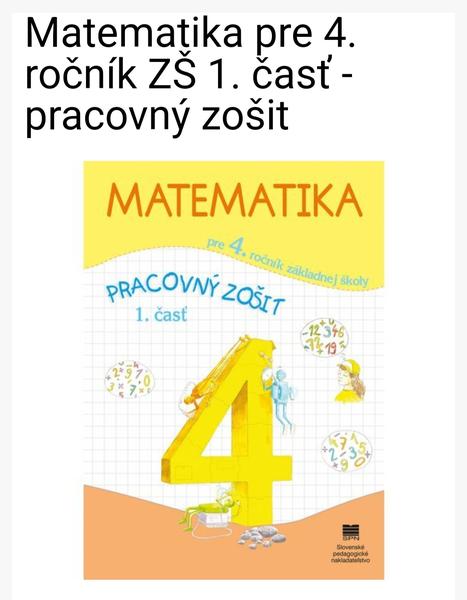 Matematika pre 4. ročník P. Černek - pracovný zošit