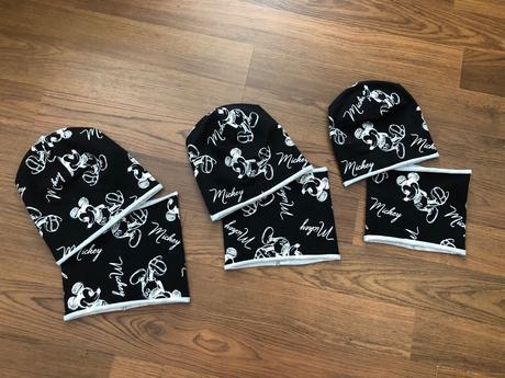 Set mickey čiapka + nákrčník, 80 - 128