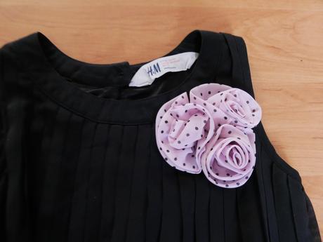 Slávnostné skladané šaty s kvietkom, h&m,110