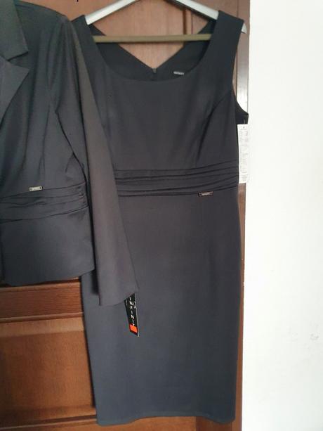 Elegantný čierny kostým infinity, 42 / l