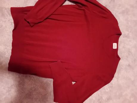 Bordový pulóver s okrúhlym výstrihom, tchibo,l