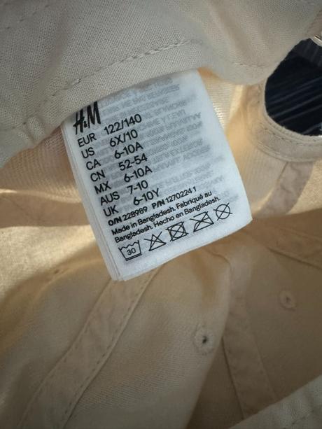 Šiltovka 6-10 rokov, h&m,122