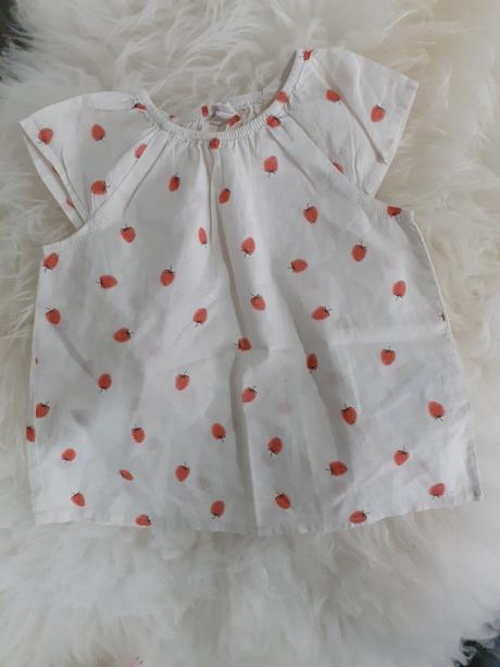 Blúzka s jahodkami, h&m,80