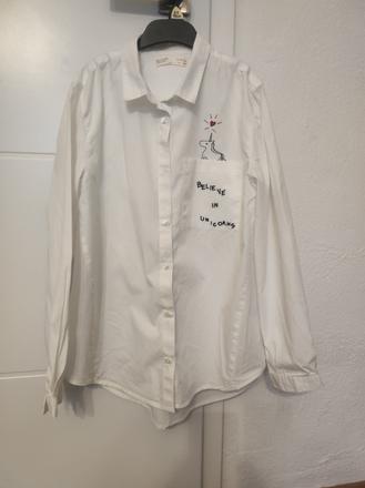 Zara p popelínova biela košeľa v.152, zara,152