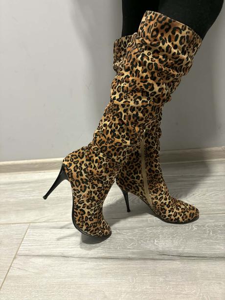 Čižmy s leopardím vzorom, 39