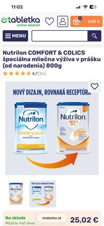 Nutrilon comfort& colics, 