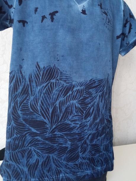 Modré vzorované tričko krátky rukáv (110-116), 110 / 116