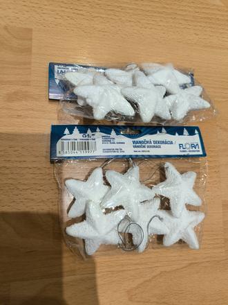 Vianocne ozdoby - polystyrénove hviezdicky,