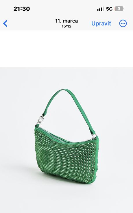 Zelena kamienkova kabelka h&m, h&m