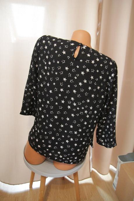 Čierno biela blúzka s hviezdičkami, l, l
