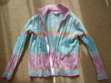 Farebný sveter na zips v. 146/152, tcm,146