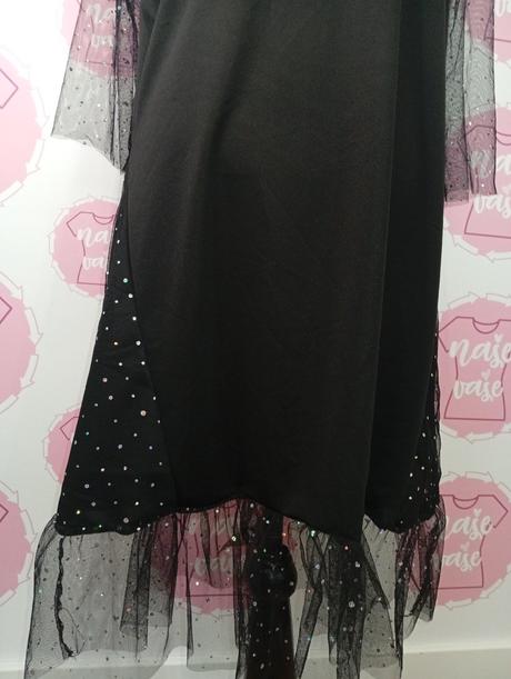 Čierne šaty s tylom, xl
