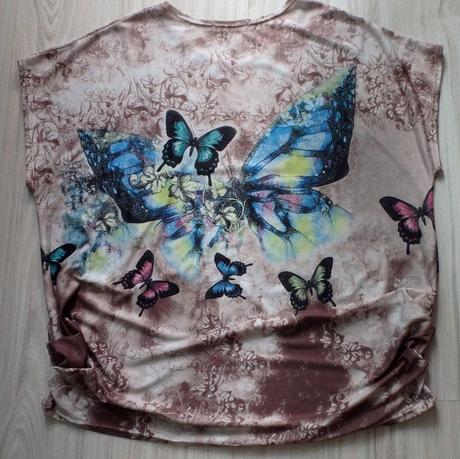 Tričko s motýľom, bledohnedé, v. xl/2xl, xl