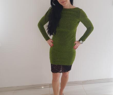 Dámske trblietavé spoločenské šaty, xs