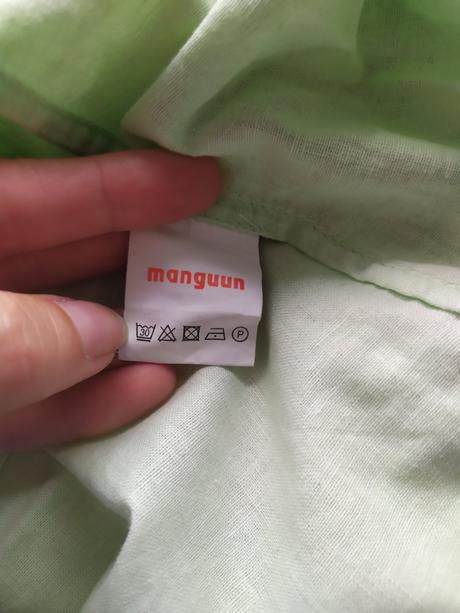 C264 prepracovana  lanova kosela zelenkava, s