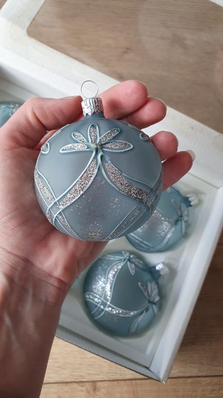 Vianočné sklenené modré gule, 