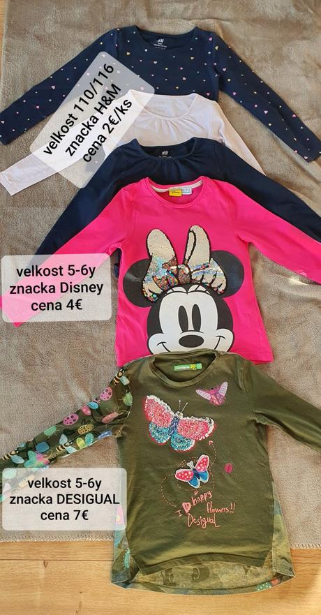 Dievčenské tričká, h&m,116