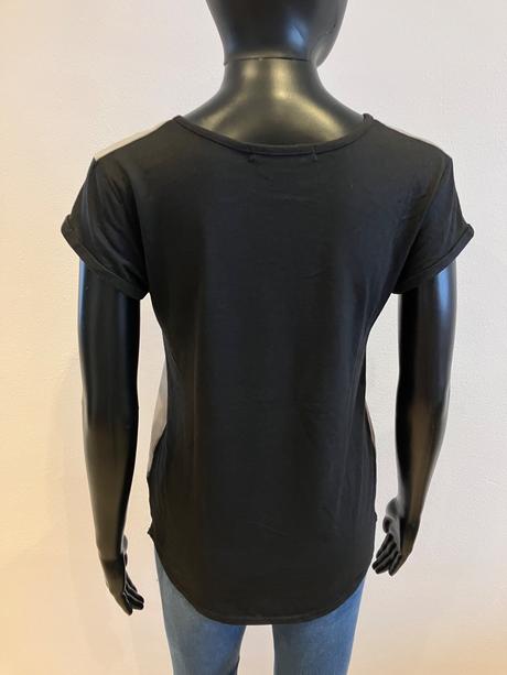 Dámske čierne tričko s potlačou paris (36), gate,s