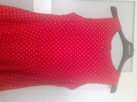 Cervene damske letne saty s bodkami, 164