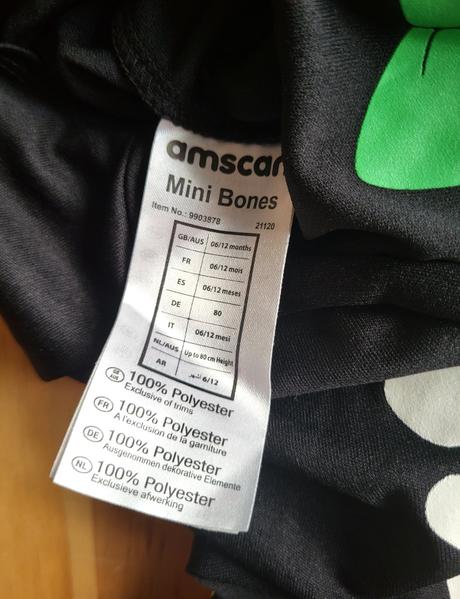 Halloween overal mini bones na 6-12 mesiacov, 