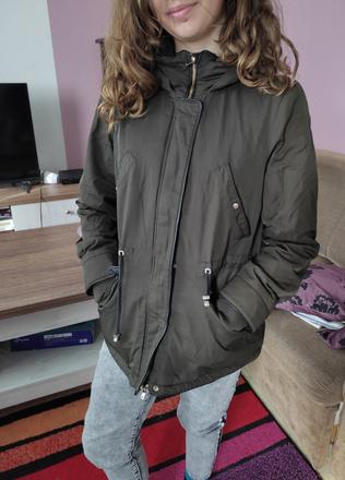 Olivová bunda zara, zara,xs