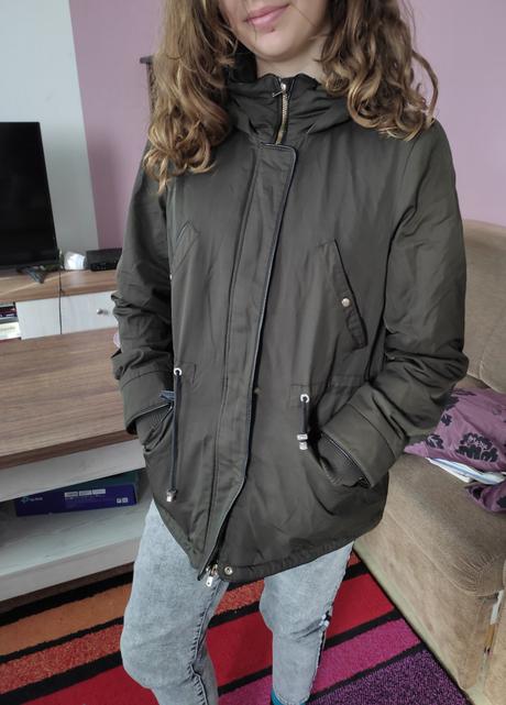 Olivová bunda zara, zara,xs