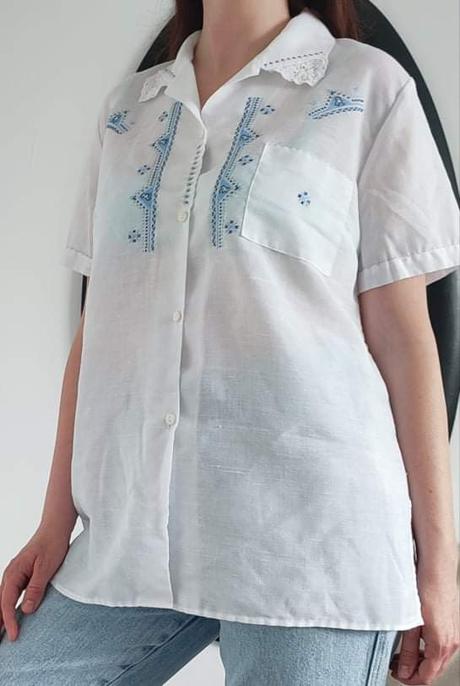 Oversize vyšívaná košeľa, l