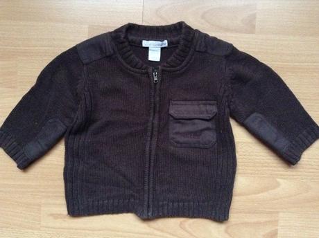 Teplúčky hnedý svetrík, 9-12m, h&m,80