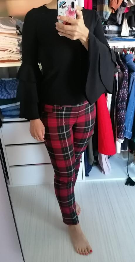 Čierne tričko s volanovymi rukávmi ginatricot, gina,xs