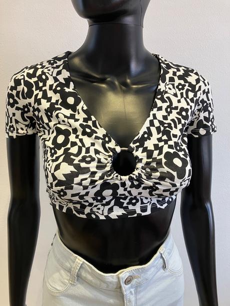 Dámsky kvetovaný crop top terranova (xs), terranova,xs