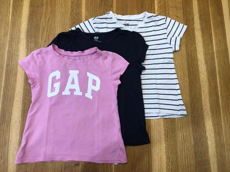 3x tričko krátky rukav, h&m,110