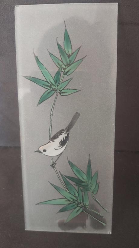 Retro obrázky (2ks) ručne maľované na skle 15x7cm, 